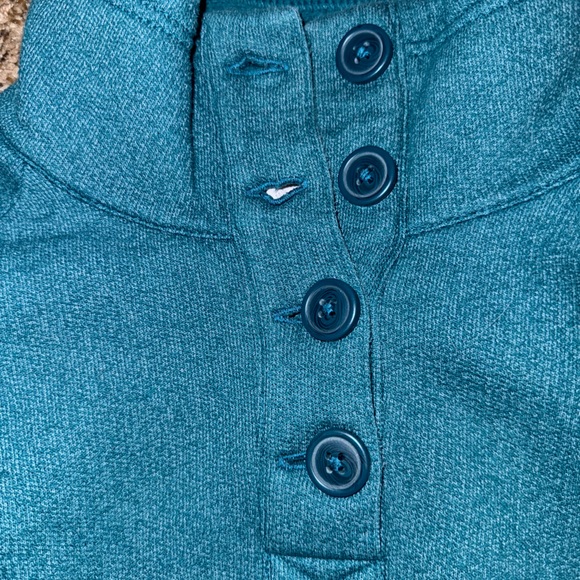 Columbia Teal 1/4 buttoned Knit Sweater size XS - Picture 2 of 5